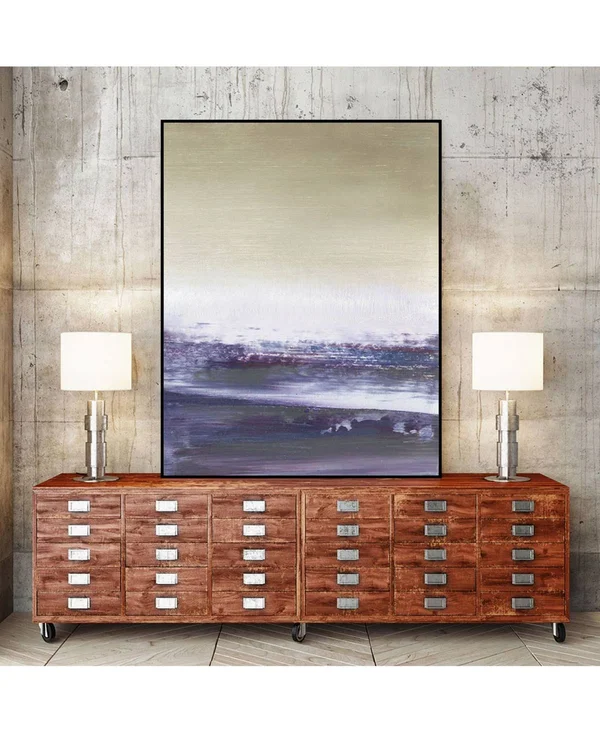 Giant Art 40x22 x 30x22 Amethyst Sea II Art Block Framed Canvas - Pink
