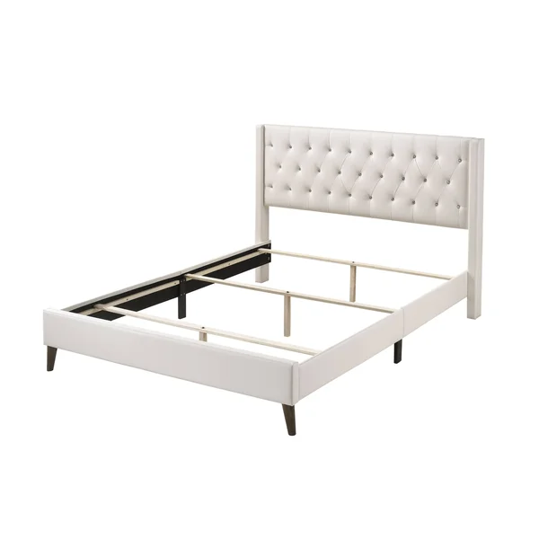 Glory Furniture Bergen Faux Leather Upholstered Twin Bed in White