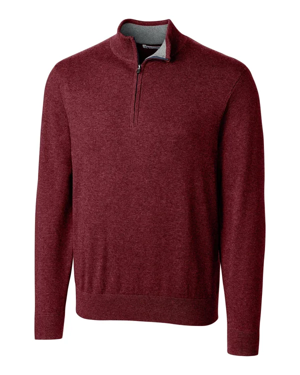 Men's Big & Tall Cutter & Buck Lakemont Half Zip Sweater - 4XB - Bordeaux