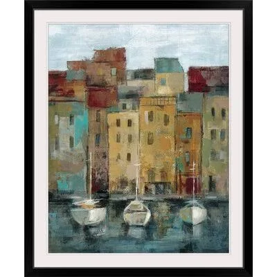 &Old Town Port II& by Silvia Vassileva Painting Print Great Big Canvas Size: 44x22 H x 37x22 W x 1x22 D, Format: Black Framed