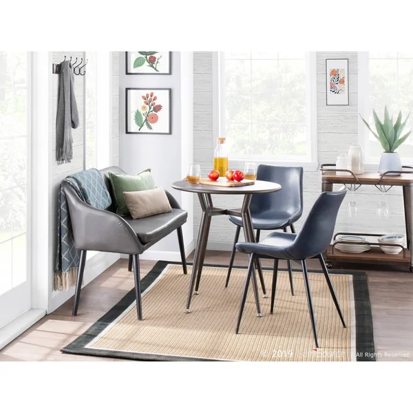 Carbon Loft Barton Industrial Round Dinette Table - Brushed Silver