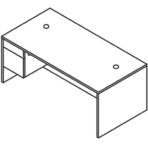 HON 10500 Series 3/4-Height Pedestal Desk 66 x 30 x 29-1/2 Harvest