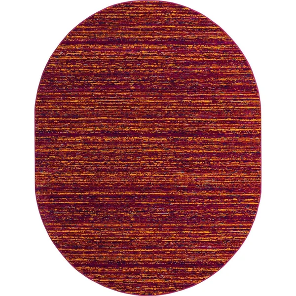 Unique Loom Calypso Mento Area Rug - Pink - 7' 10 x 10' 0 Oval