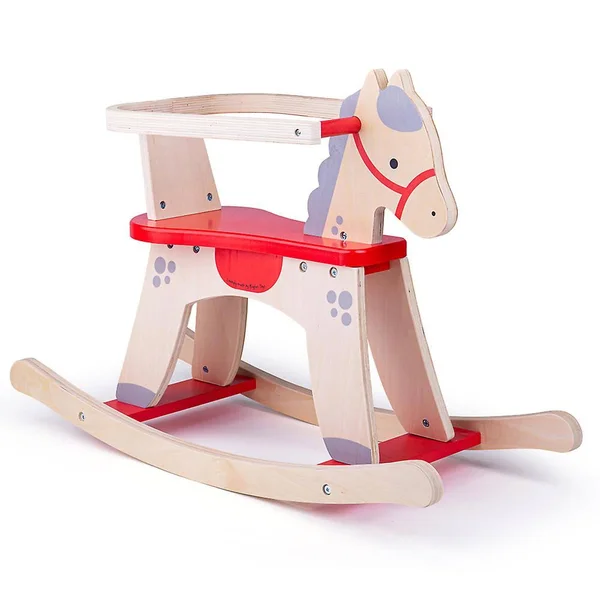 Bigjigs Toys Wooden Rocking Horse with Safe Guard