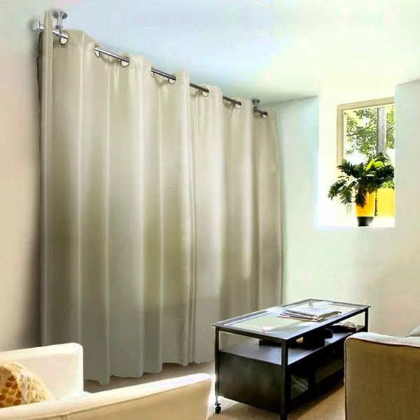 InStyleDesign Pita 1 inch Diameter Ceiling Curtain Rod/ Room Divider - 66 to 120 Inches - Black