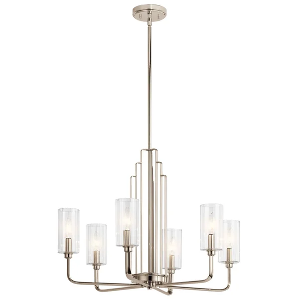 Kichler Kimrose 6-Light Polished Nickel Vintage Chandelier, 52411PN