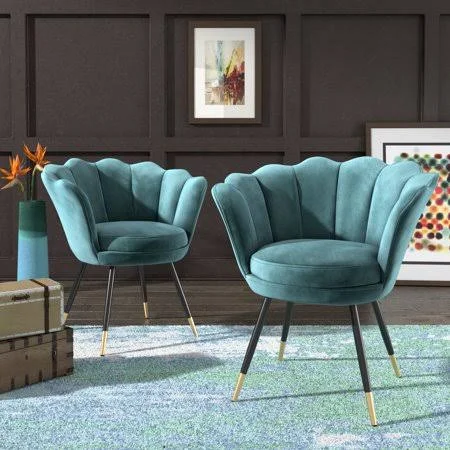 Weston Home Flora Tub Chair - Ocean Teal, Blue