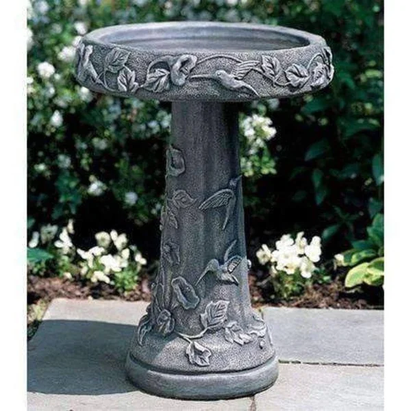 Campania International Hummingbird Aged Limestone Birdbath