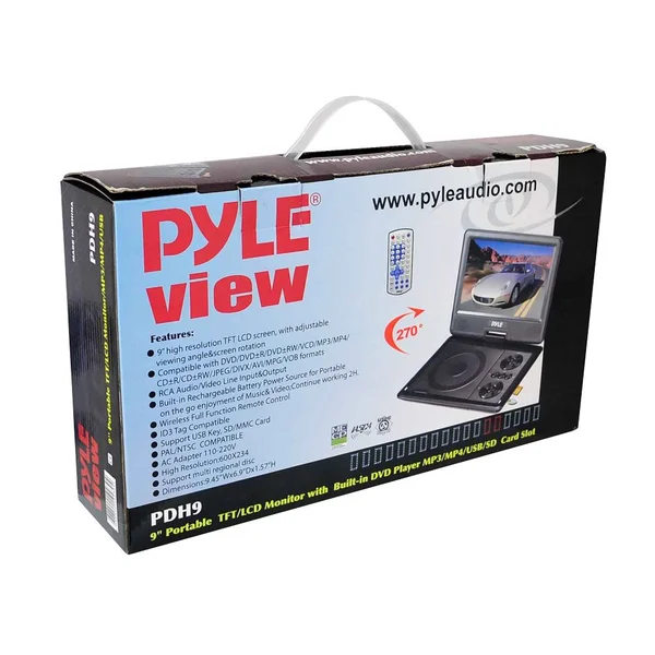 Pyle 9x22 Widescreen High Resolution Portable Monitor w/ Built-In DVD - MP3, MP4 Players