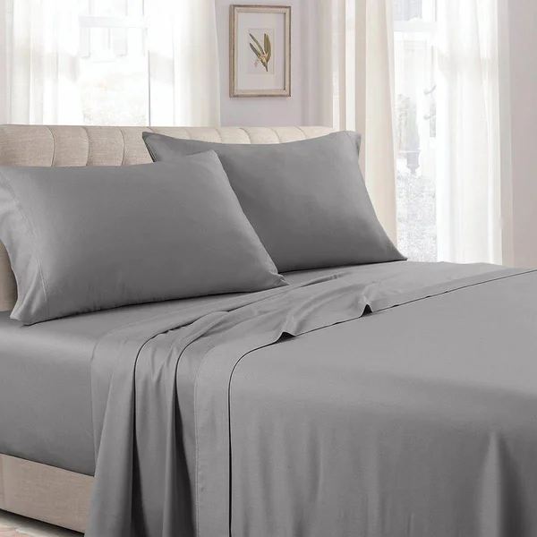 Royal Tradition Sateen Sheet Set 600 Thread Count Full - Gray
