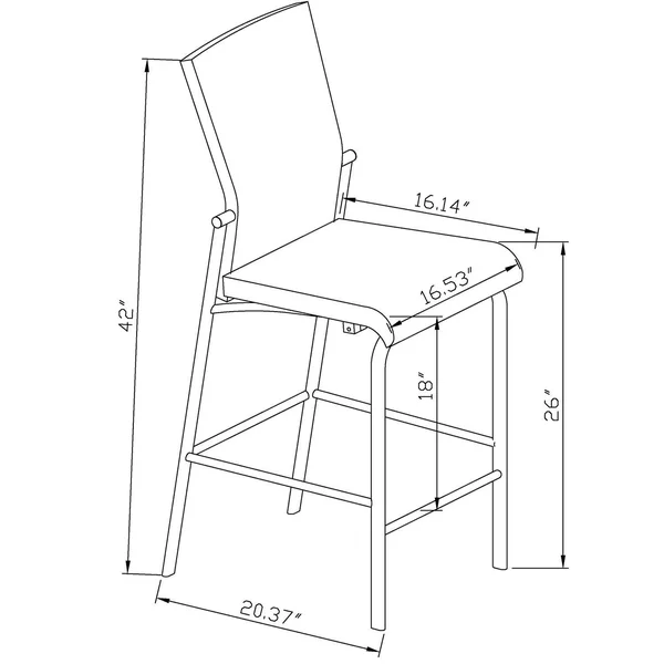Chintaly Molly Motion Back Counter Stool - Gray