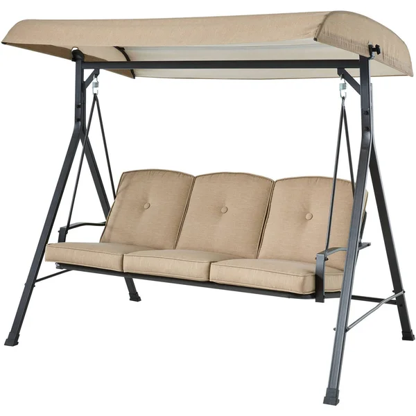 Mainstays Forest Hills 3-Seat Cushion Canopy Porch Swing