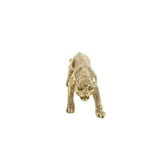 11x22 Gold Polystone Glam Leopard Sculpture by Ivory and Iris, Michaels