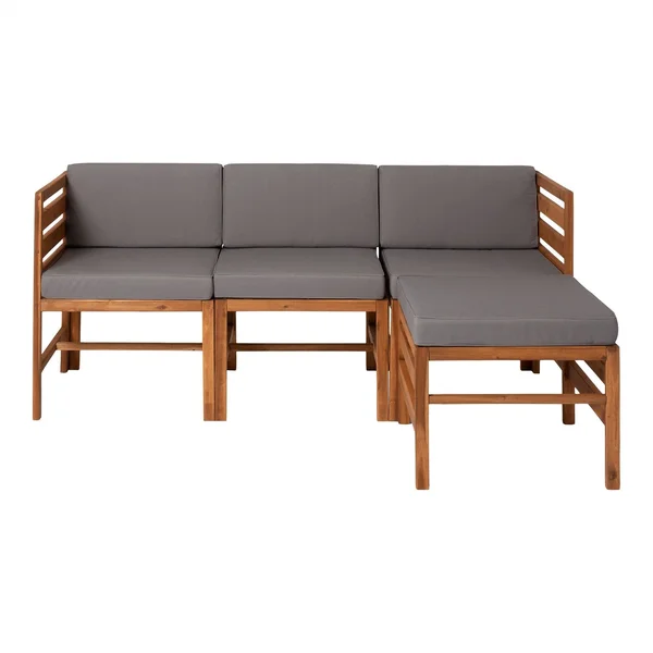 4 Piece Outdoor Modular Sectional by Havenside Home Dark Brown