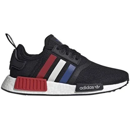 Adidas Originals Boys NMD R1 Shoes Black/White/Scarlet Size 04.0