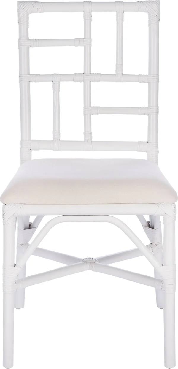Safavieh Christine Glam Accent Chair w/Cushion, White, Set of 2