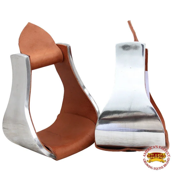 Hilason Horse Western Saddle Stirrup Aluminium Bell Stirrups Pair Roping Wade