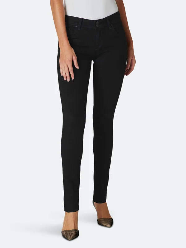 Hudson Jeans Collin Mid-Rise Skinny Jean - Black - 27