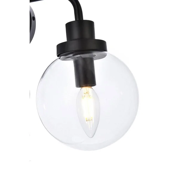 Hudson 2 Light Bath Sconce with Clear Shade - Brass