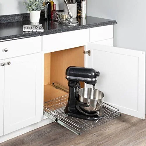 Richards Homewares 220110 Chrome One Tier 20x22W x 21x22D, Slide Out Kitchen Cabinet