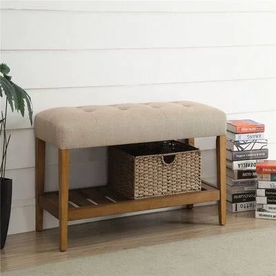 Acme Charla Bench in Beige & Oak 1A7C090FA1C74034BE50450ADA707AAD Latitude Run