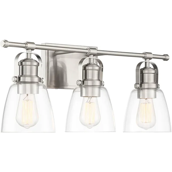 Kalen 23 1/2x22 Wide 3-Light Brushed Nickel Bath Light