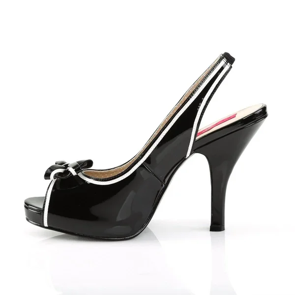 Pleaser Pink Label PINUP-10, 4 1/2x22 Slingback Sand - Blue/White 9