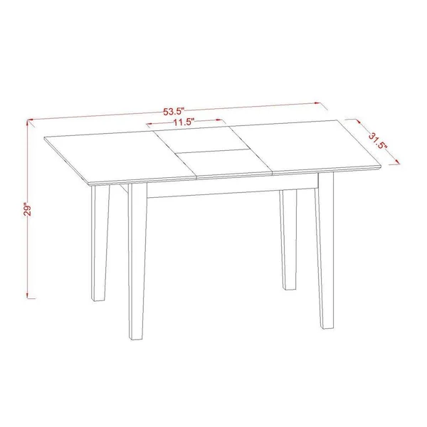 East West Furniture Norfolk Rectangular Table with 12x22 Butterfly Leaf -Mahogany Finish. Nft-mah-t