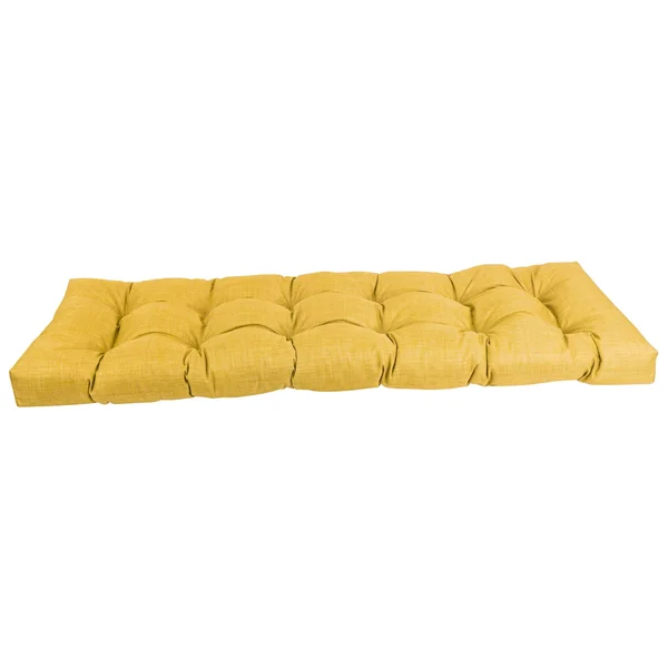Blazing Needles 60-Inch by 19-inch Tufted Solid Outdoor Spun Polyester Loveseat Cushion Orange-Color