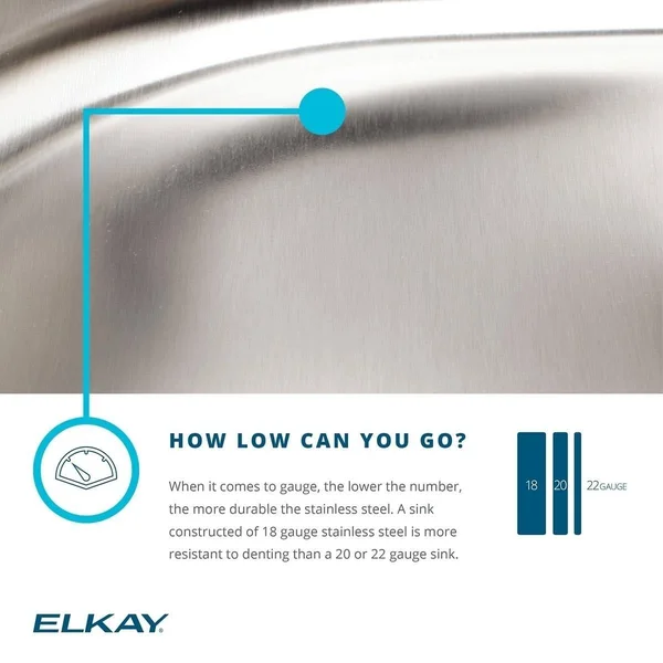 Elkay LRAD2521653 Lustertone Single Bowl Kitchen Sink