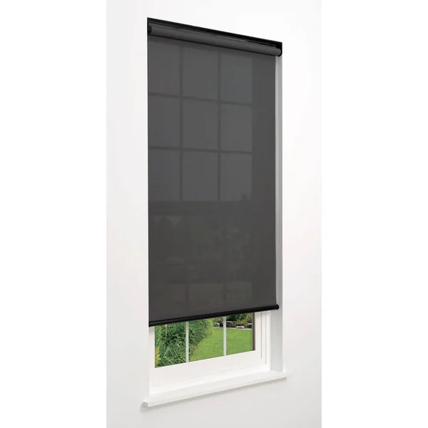 Linen Avenue Cordless 5% Solar Screen Standard Roller Shade - Charcoal 28 W x 78 H