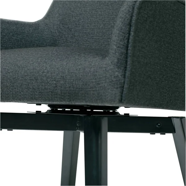 Studio Designs Home Spire Luxe Charcoal Gray Swivel Dining - Office Chair with Arms and Metal Legs