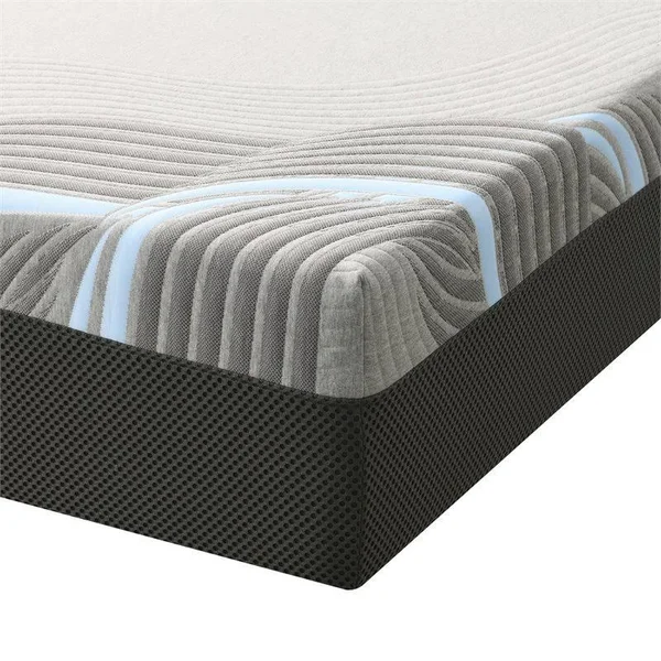 Pemberly Row 12x22 Twin XL Mattress with Cooling Gel Memory Foam in Gray