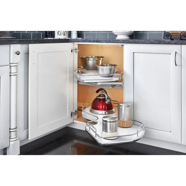 Rev-A-Shelf Left-Handed Two-Tier Organizer for A Blind Right, Gray