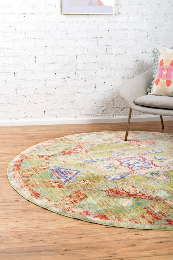 Unique Loom Austin Cabaletta Area Rug (6& x 6& Round - Light Green)