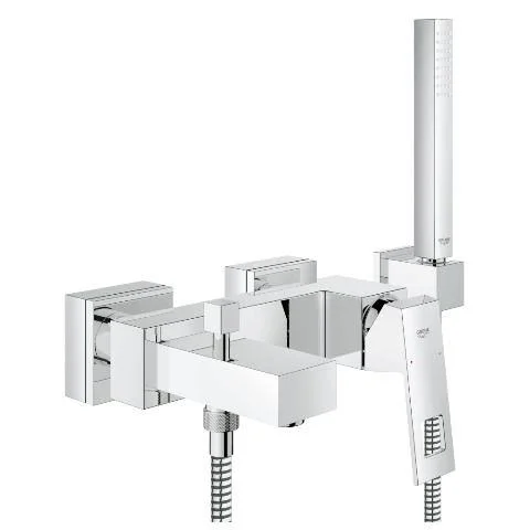 Grohe Eurocube Wall-Mounted Single Lever Bath Mixer with Shower Set 23141000
