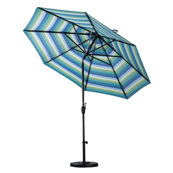 California Umbrella GSCUF908705-48032 9 Foot Fiberglass Market Umbrella Collar Tilt Matte Black/Sunbrella/Spectrum Dove