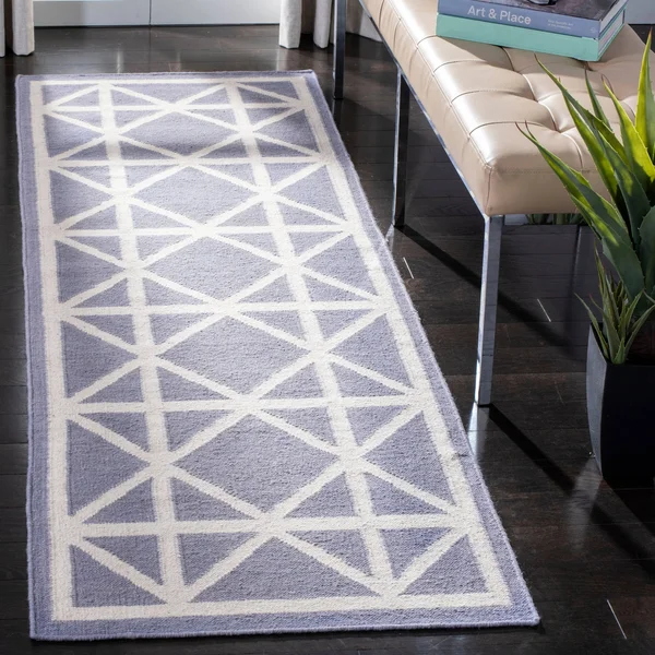 Safavieh Dhurries Dhu558B 2&6x22 x 8&0x22 Runner Purple - Ivory Area Rug
