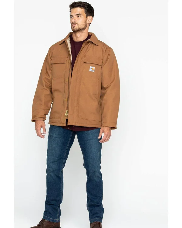 Carhartt Men's Brown Flame-Resistant Duck Traditional Coat