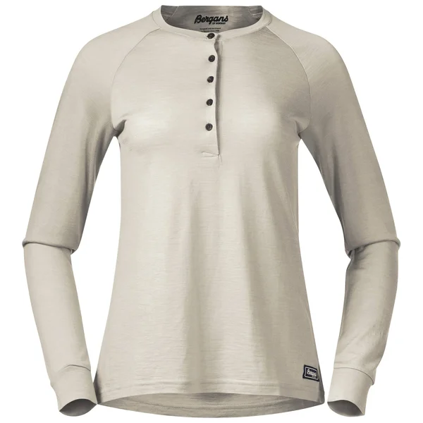 Bergans Lysebu Wool Henley beige, Women Merino Long-sleeved T-Shirt (Size XS - Color Chalk Sand)