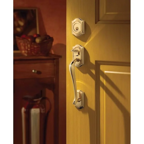 Baldwin 85327150LENT Bethpage Sectional Tubular Left Handed Single Cylinder Handleset Satin Nickel