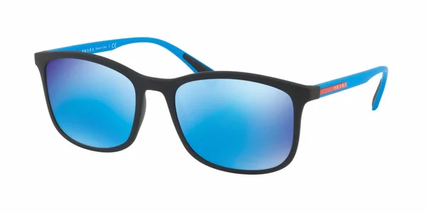 Prada Linea Rossa Sunglasses PS 01TS DG05M2 Black - Blue Mirror