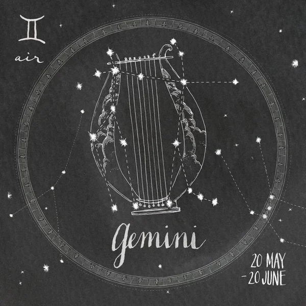 Easy Art Prints Sara Zieve Miller's 'Night Sky Gemini' Premium Canvas Art - 12 x 12 - Brazilian Barnwood Frame