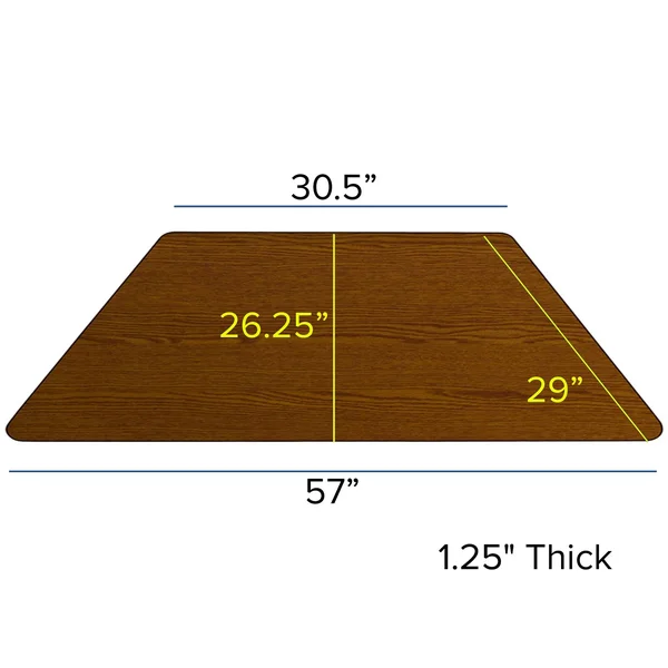Flash Furniture Oak Trapezoid Activity Table