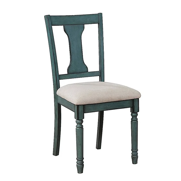 Powell Edie Dining Side Chairs in Teal Blue (Set of 2)