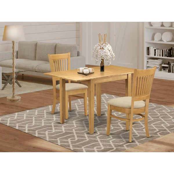 East West Furniture Dining Room Set Oak - NDVA3-OAK-C