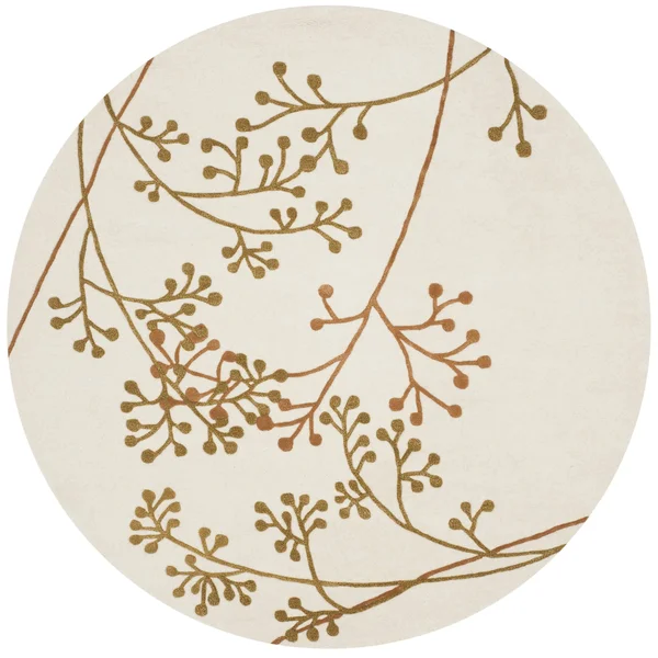 Safavieh Soho Rug SOH305B Ivory, Orange, 8& x 8& Round