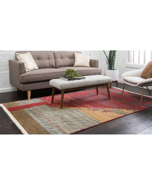 Unique Loom Anastacia Fars Area Rug - 7& x 10& Red