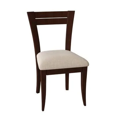 Skyline Solid Wood Dining Chair Saloom Furniture Frame Color: Java - Upholstery Color: Sunbrella Sailcloth Sahara