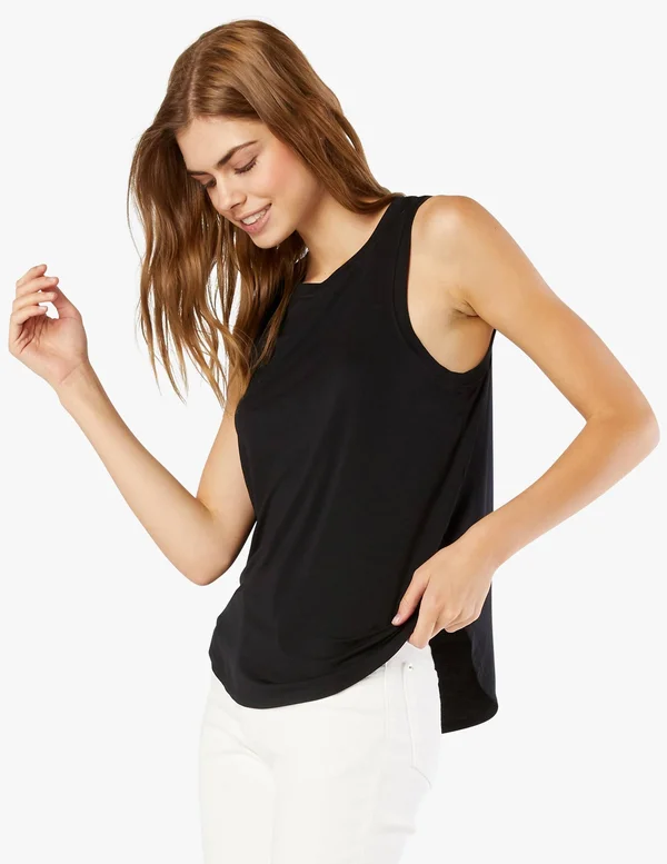 on The Down Low Muscle Tank, Beyond Yoga Black, S